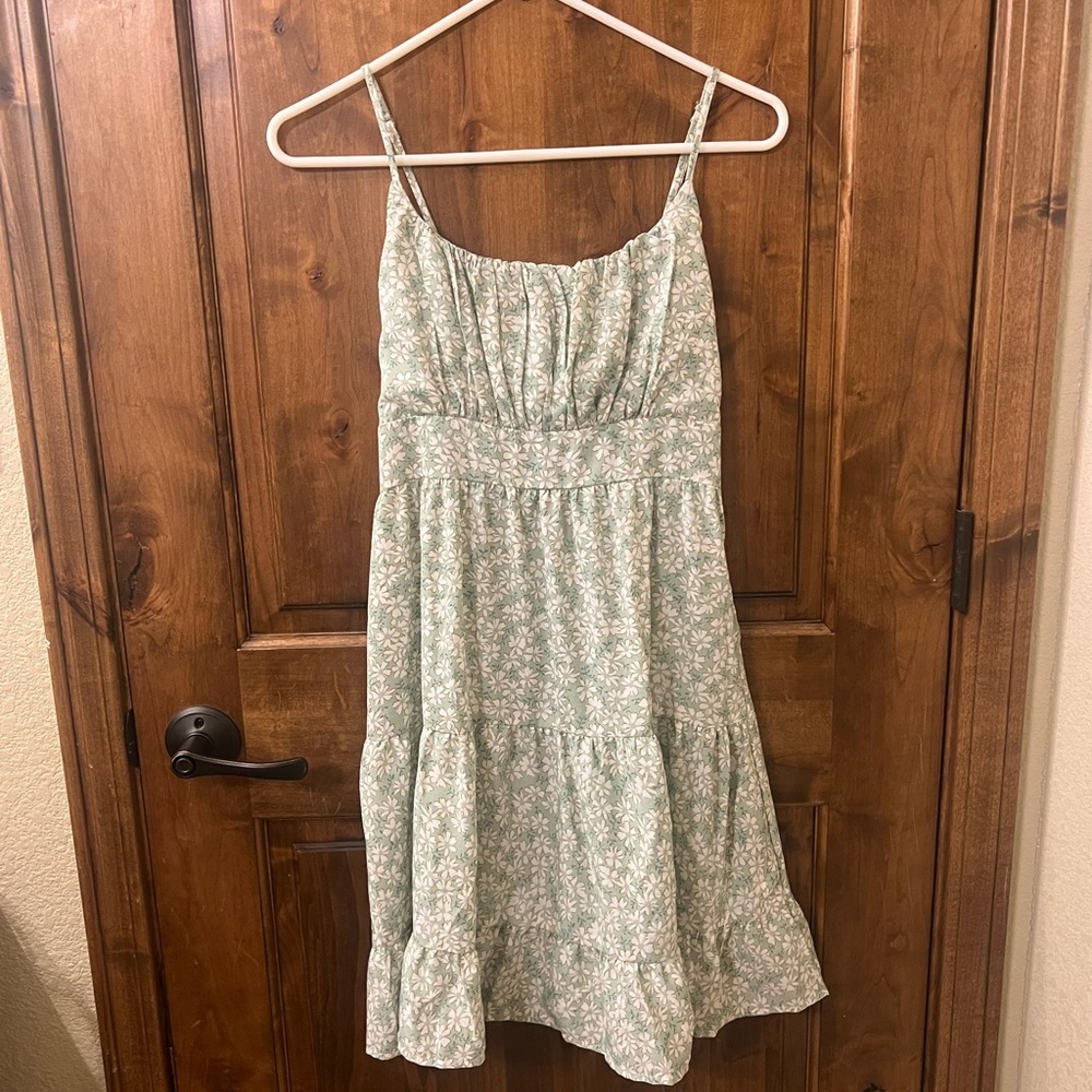 Green floral sundress